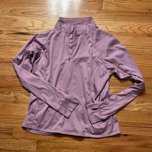 LL Bean women’s under layer zip shirt- purple- size large